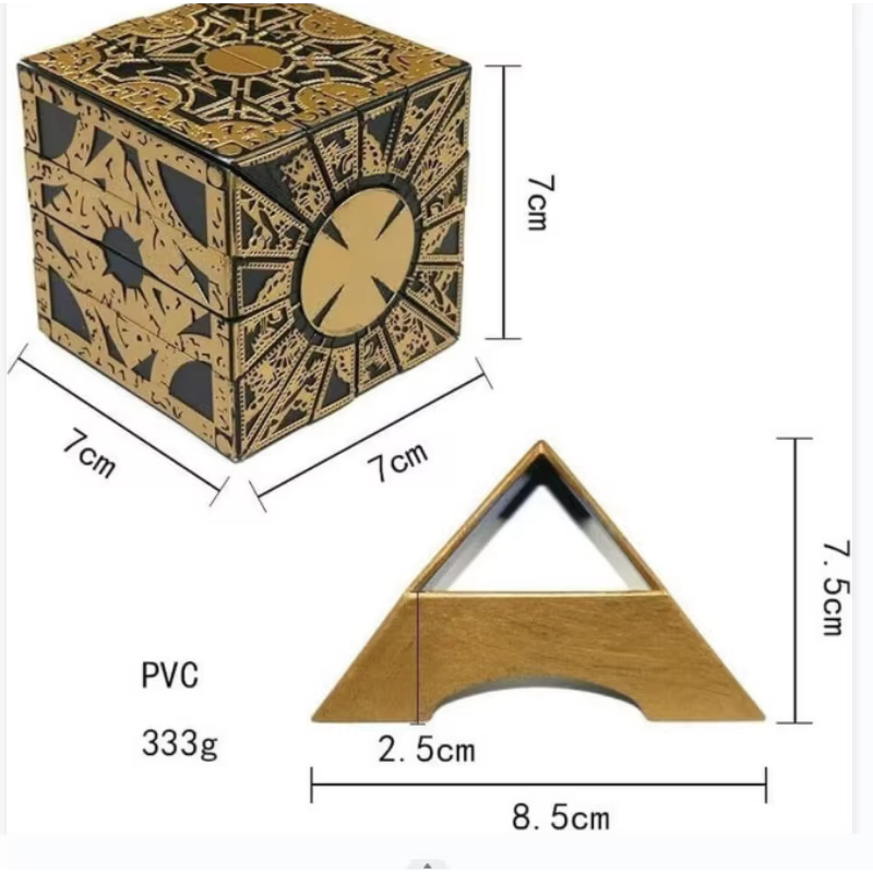 Puzzle Box Moveable Lament Horror Terror Figures, Film Series, Hellraiser Cube, IQ & EQ Test Toys, Kids Gifts, 1Pc