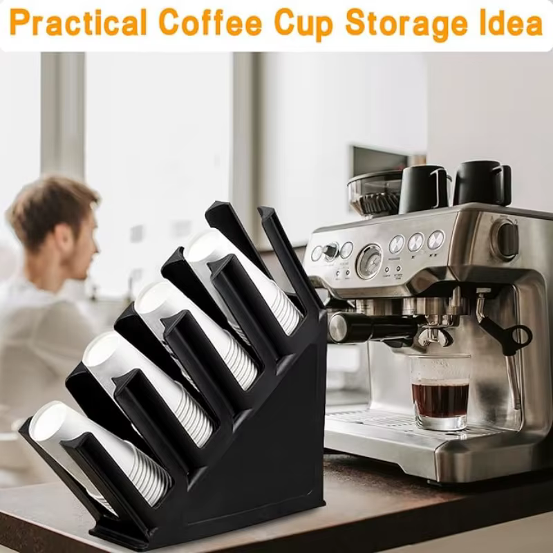1pc support tasse boîte de rangement café et lait thé magasin jetable cueilleur paille comptoir porte-gobelet multi