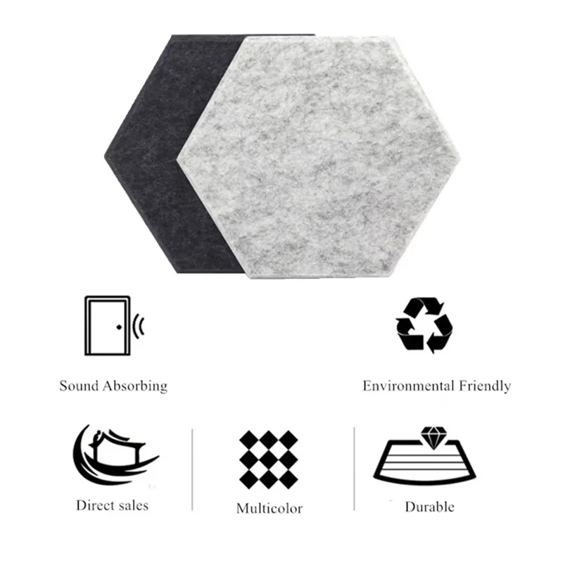 Panneau acoustique hexagonal auto-adhésif