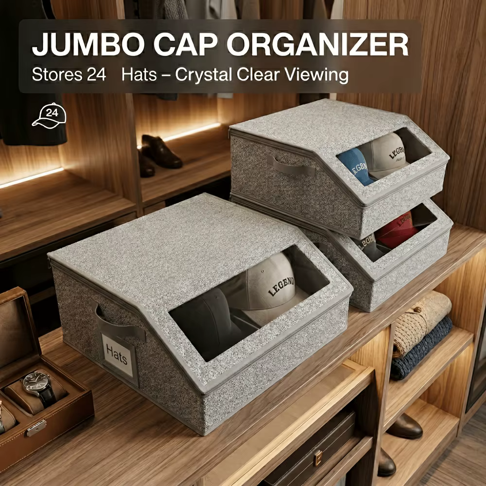 Boîte de rangement pour chapeaux de grande capacité