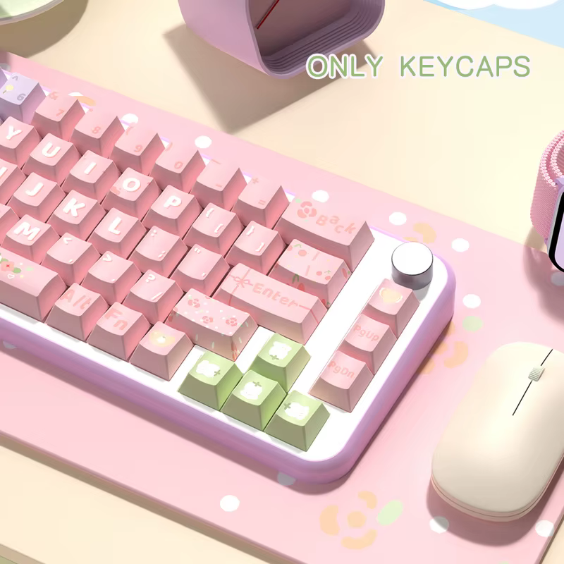 Linglan mignon thème Keycaps 138/158 touches cerise/Mda profil Pbt clavier mécanique Anime dessin