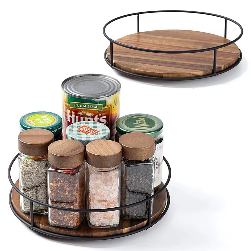 Étagère à épices rotative de cuisine, 1 pièce, sous armoire, organisateur d'assaisonnement, boîte à épices de comptoir, huile, sel, Sauce, vinaigre, support de rangement