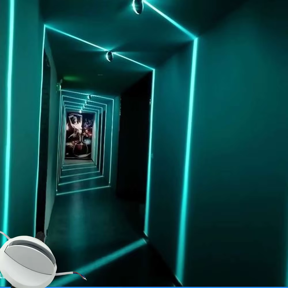 Applique murale LED encastrée 12W 360 degrés pour éclairage de contour intérieur