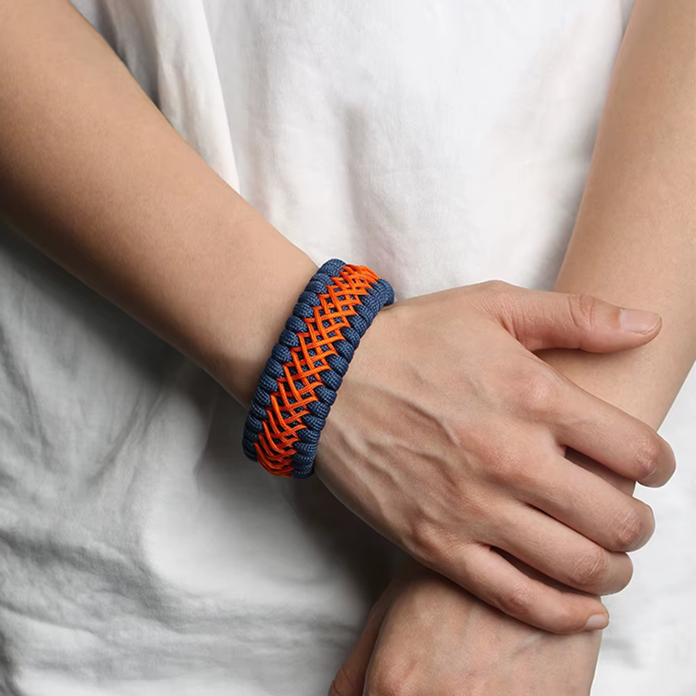 Bracelet paracorde fait à la main à 7 cœurs pour hommes, survie en plein air, Camping, corde d'urgence, bijoux de Style Vintage, cadeau de randonnée