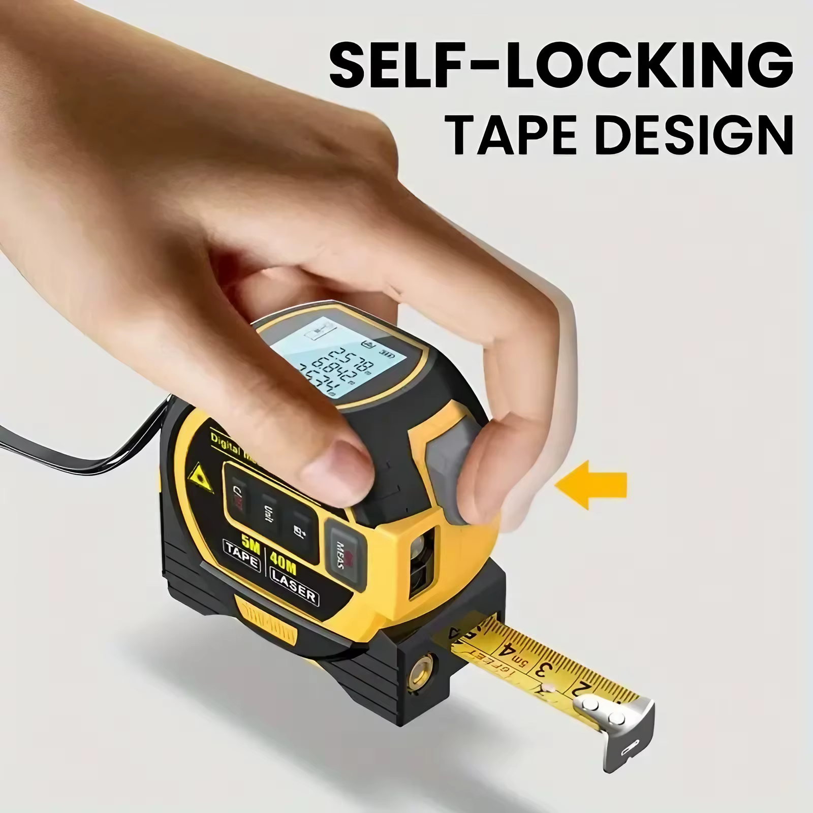 Mètre laser 40M 60M, outil de mesure de distance infrarouge 3-en-1, règle de mesure intelligente haute précision, instrument de mesure