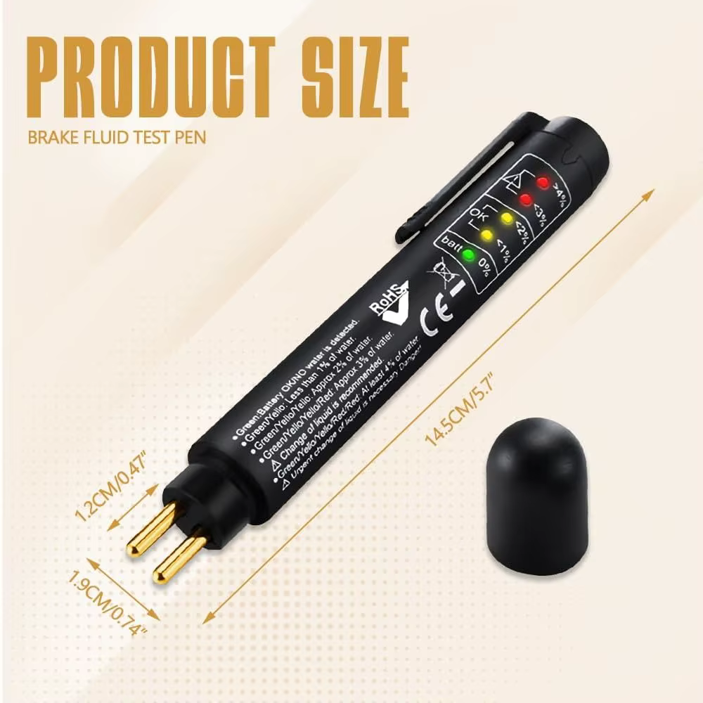 Stylo testeur de liquide de frein avec 5 indicateurs LED
