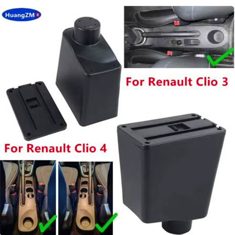 Accoudoir de voiture pour Renault Clio 4, boîte d'accoudoir pour Renault Captur Clio 3 III IV, accessoires, pièces de rangement, rénovation intérieure dédiée
