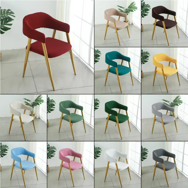 Housse de chaise à dossier creux incurvé