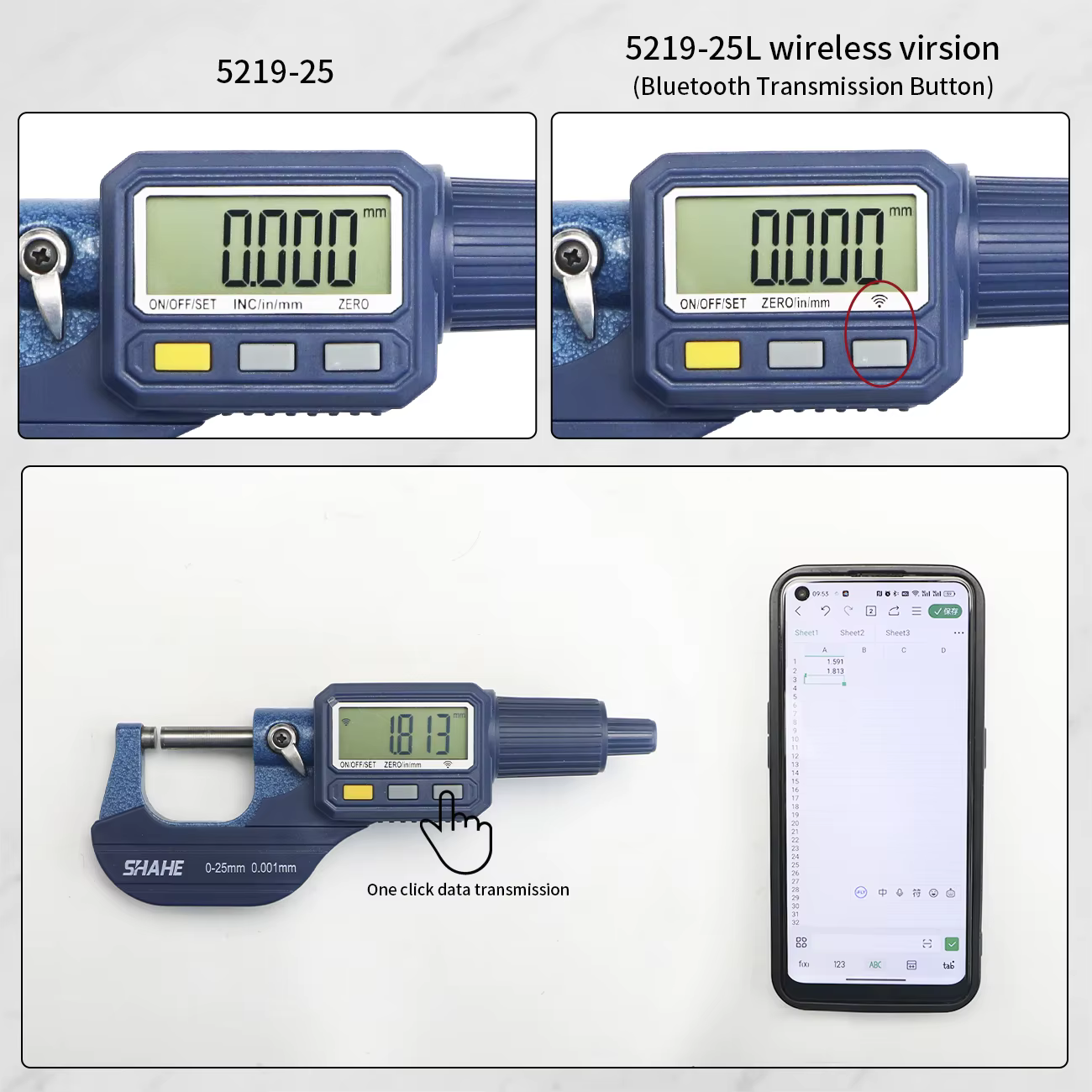 Micromètre numérique externe 0-25 mm avec grand écran LCD clair
