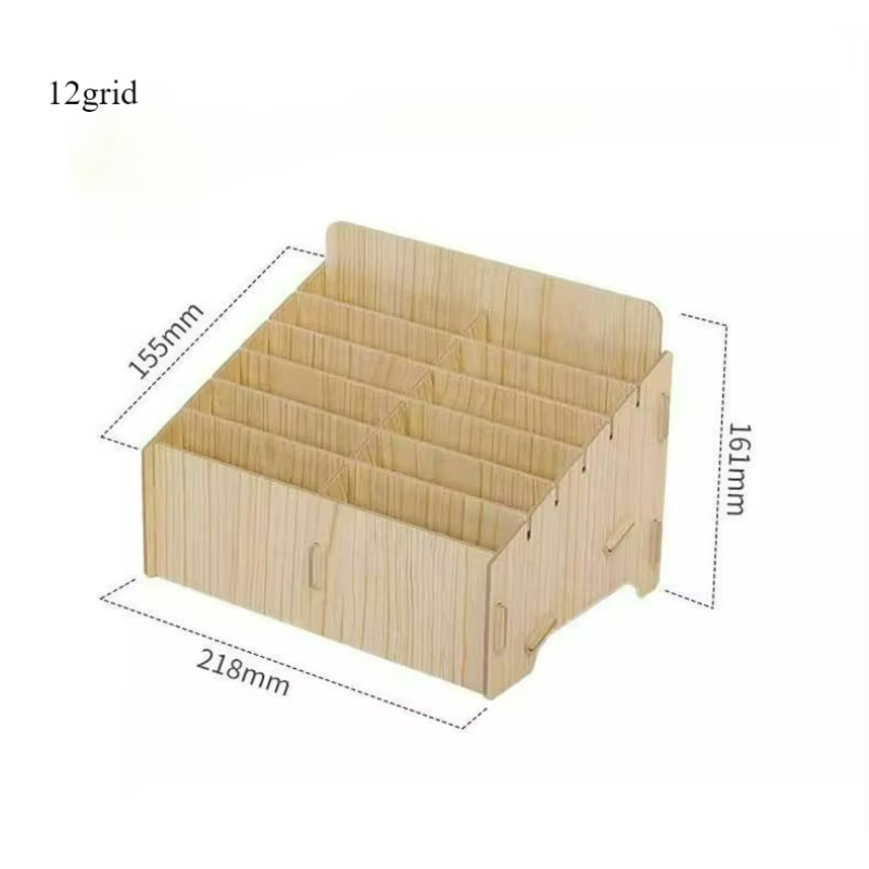 Boîte de rangement en bois à compartiment