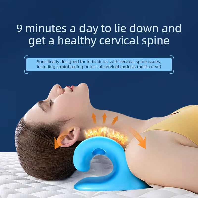 Oreiller cervical pour spondylite cervicale, correction de la courbure de la colonne vertébrale, correcteur de tête inclinée vers l'avant, masseur, support élastique pour le cou