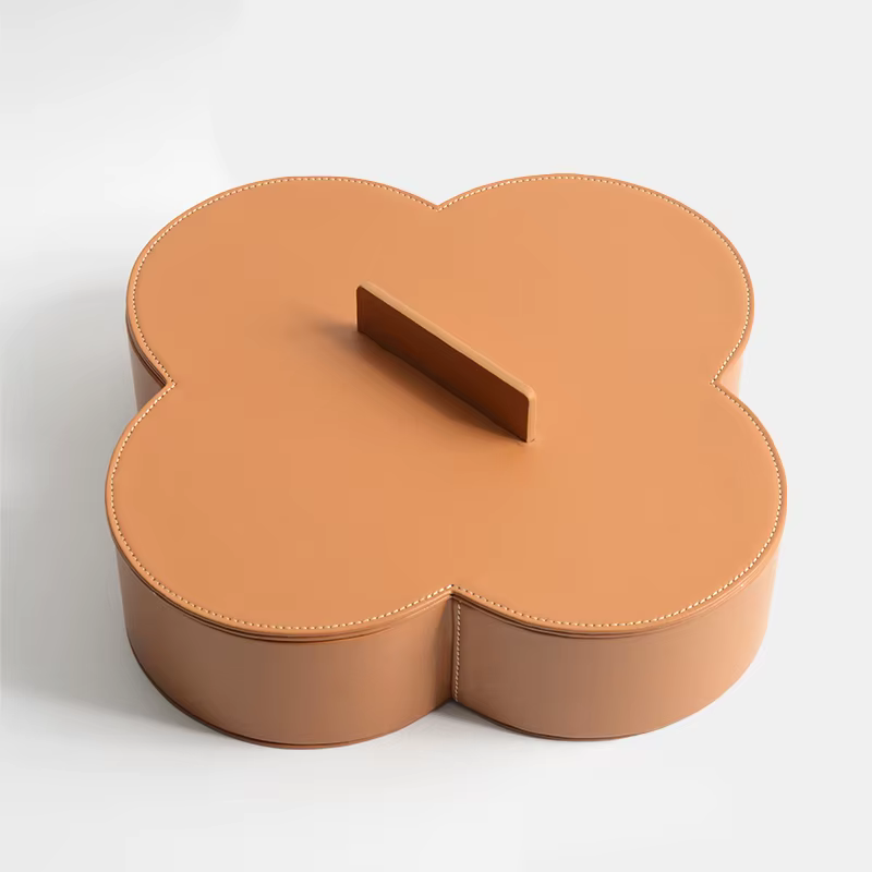 Boîte de rangement en cuir
