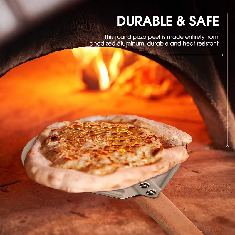PGY Spatule à pizza perforée en aluminium de 7/8/9 pouces