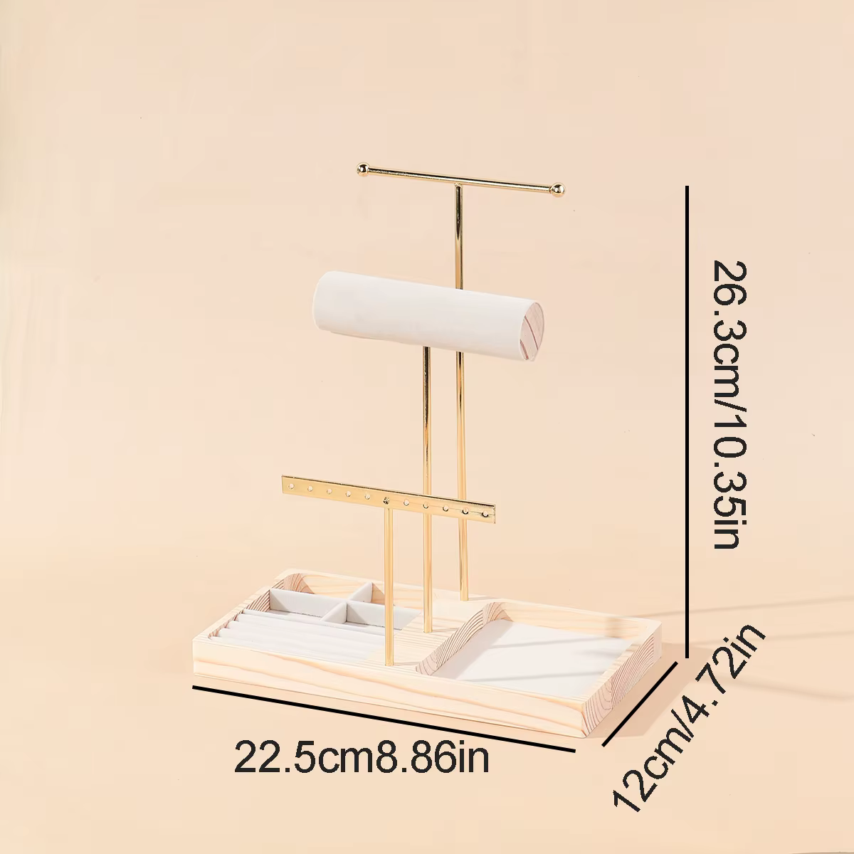 Organisateur de porte-colliers Simple en bois et métal