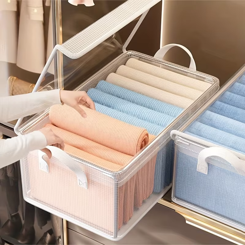Boîte de rangement en PVC Jumbo avec couvercle - Extra large