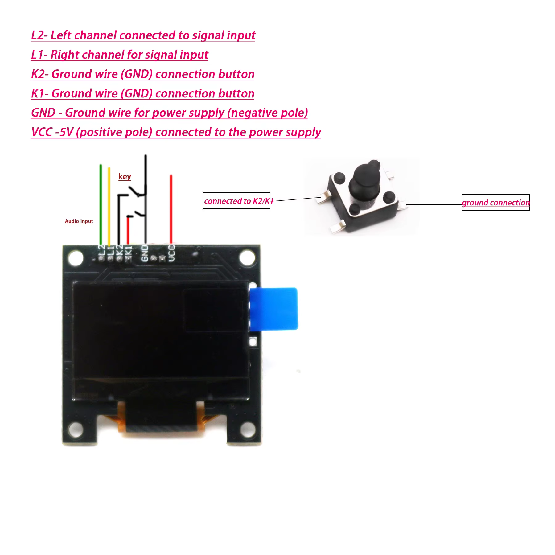 Analyseur d'affichage de spectre de musique OLED 0.96 pouces