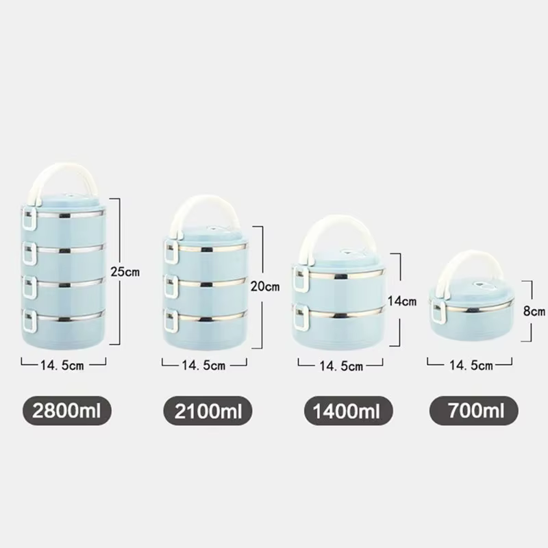 Boîte à lunch avec couvercles, compatible micro-ondes, multifonctionnelle avec poignée, grand récipient alimentaire pour le travail et l'école