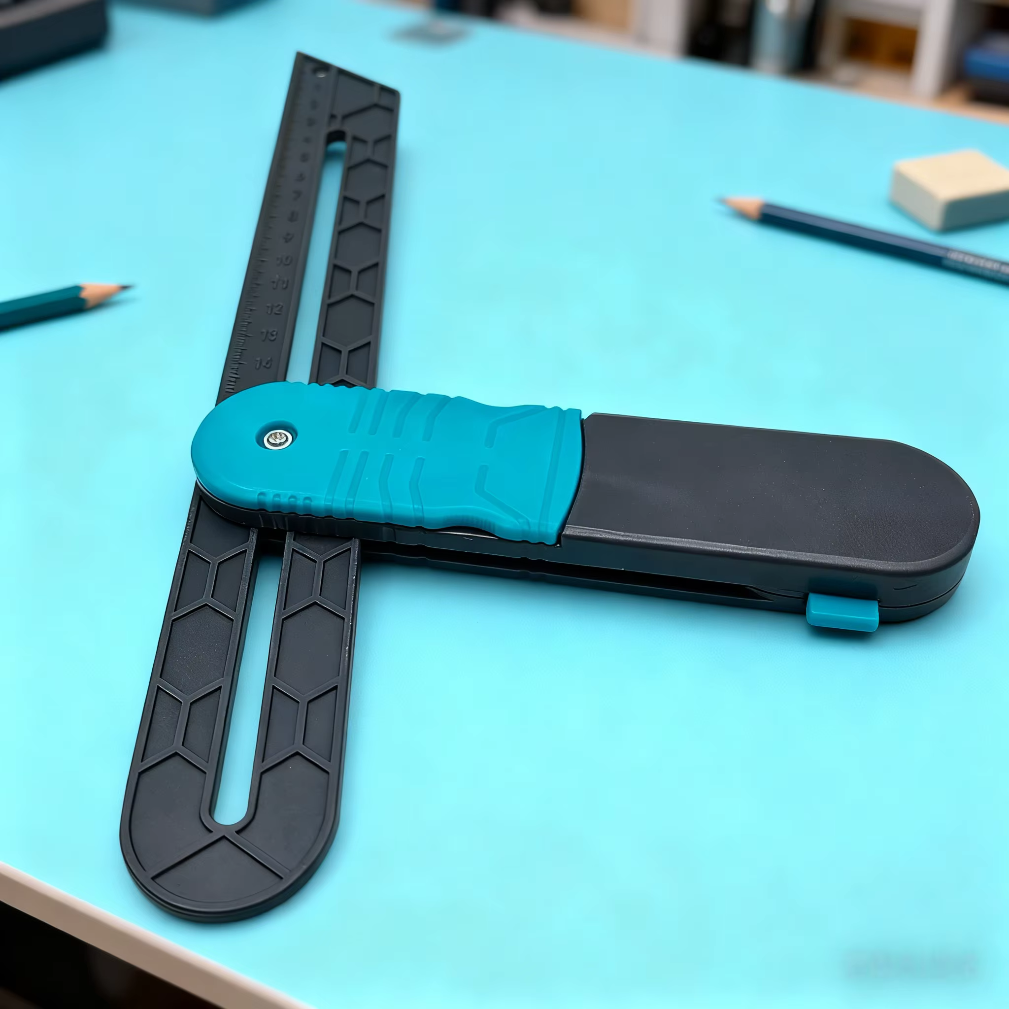 Règle en plastique verrouillable pour outil d'angle de rapporteur pour le travail du bois, mesures d'onglet de précision et Angles d'angle pour projet de menuiserie de bricolage