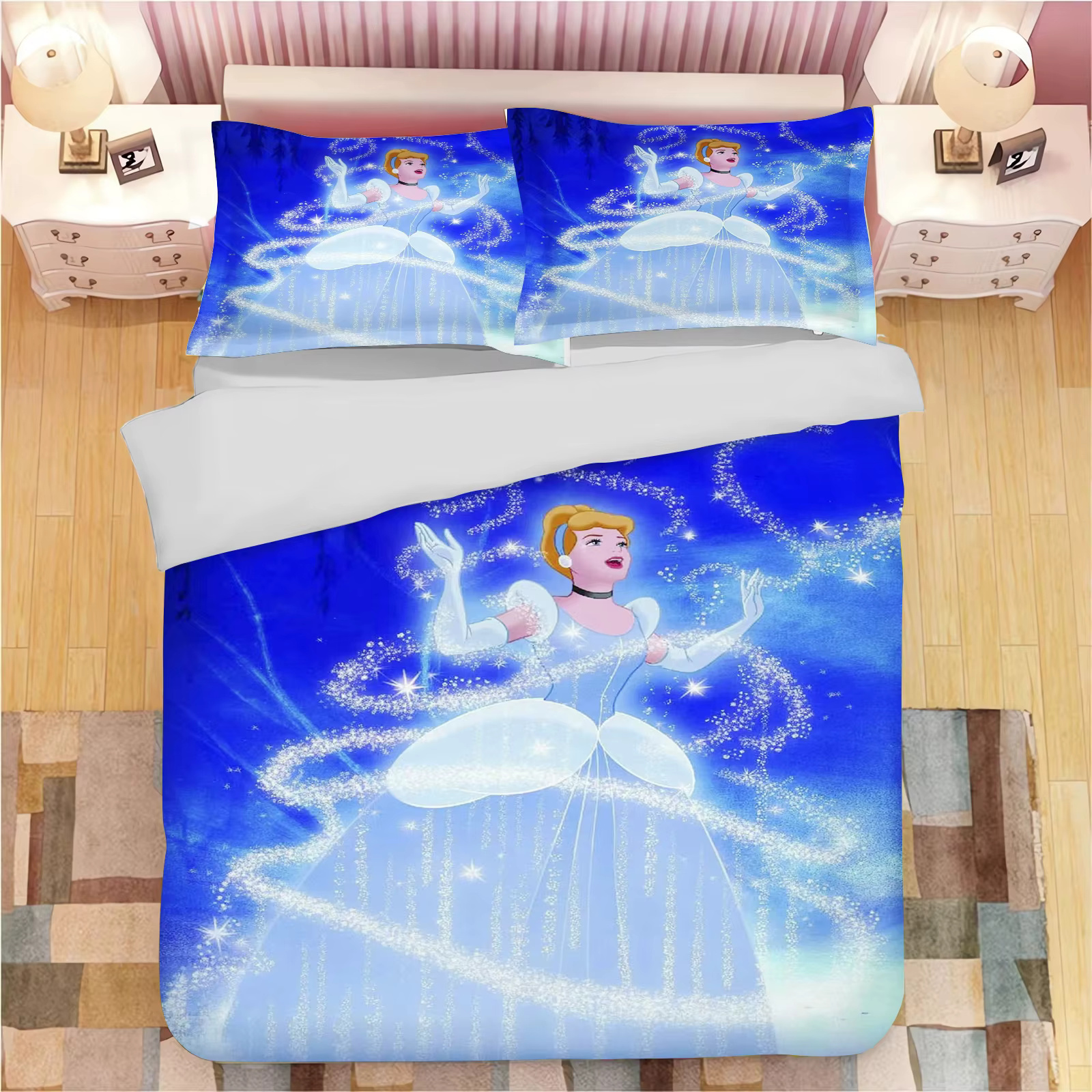 Housse de couette Princesse, taie d'oreiller mignonne, ensemble de literie, décoration de chambre pour adulte et fille, cadeau, taille simple, double, grande taille