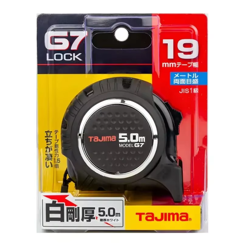 Mètre Ruban de Construction Japonais Tajima 5m x 19/25mm - Rétractable
