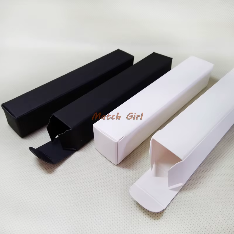 Boîte en papier noir 2*2*12cm pour échantillons d'huiles essentielles, parfums, rouges à lèvres, boîtes de rangement, boîtes cadeaux artisanales, tubes à valve