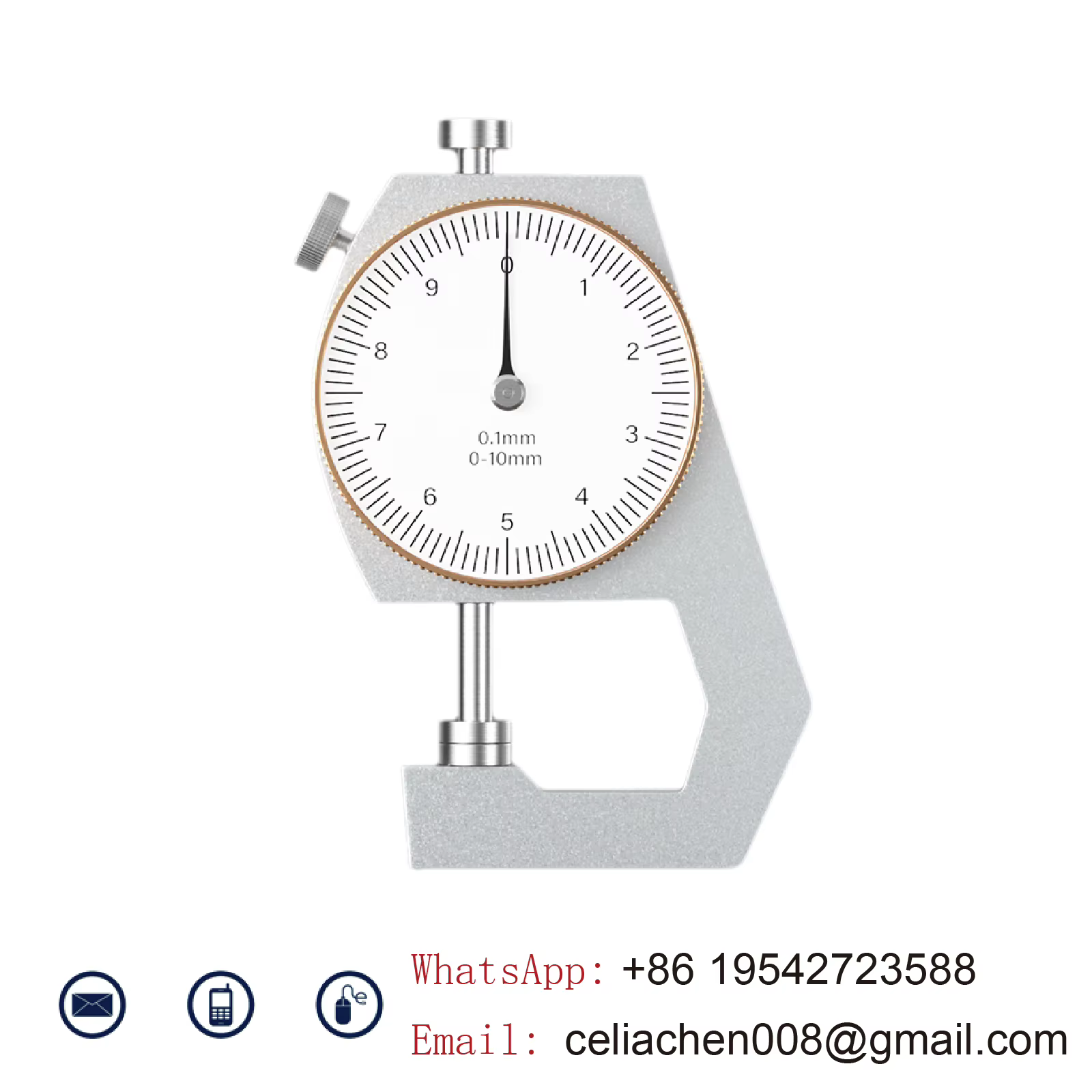 Jauge d'Épaisseur 0-20mm Haute Précision Digitale ou à Aiguille Pour Verre Plaque Composite Nacre Acier Outil de Mesure Murale Portable Têtes Multiples