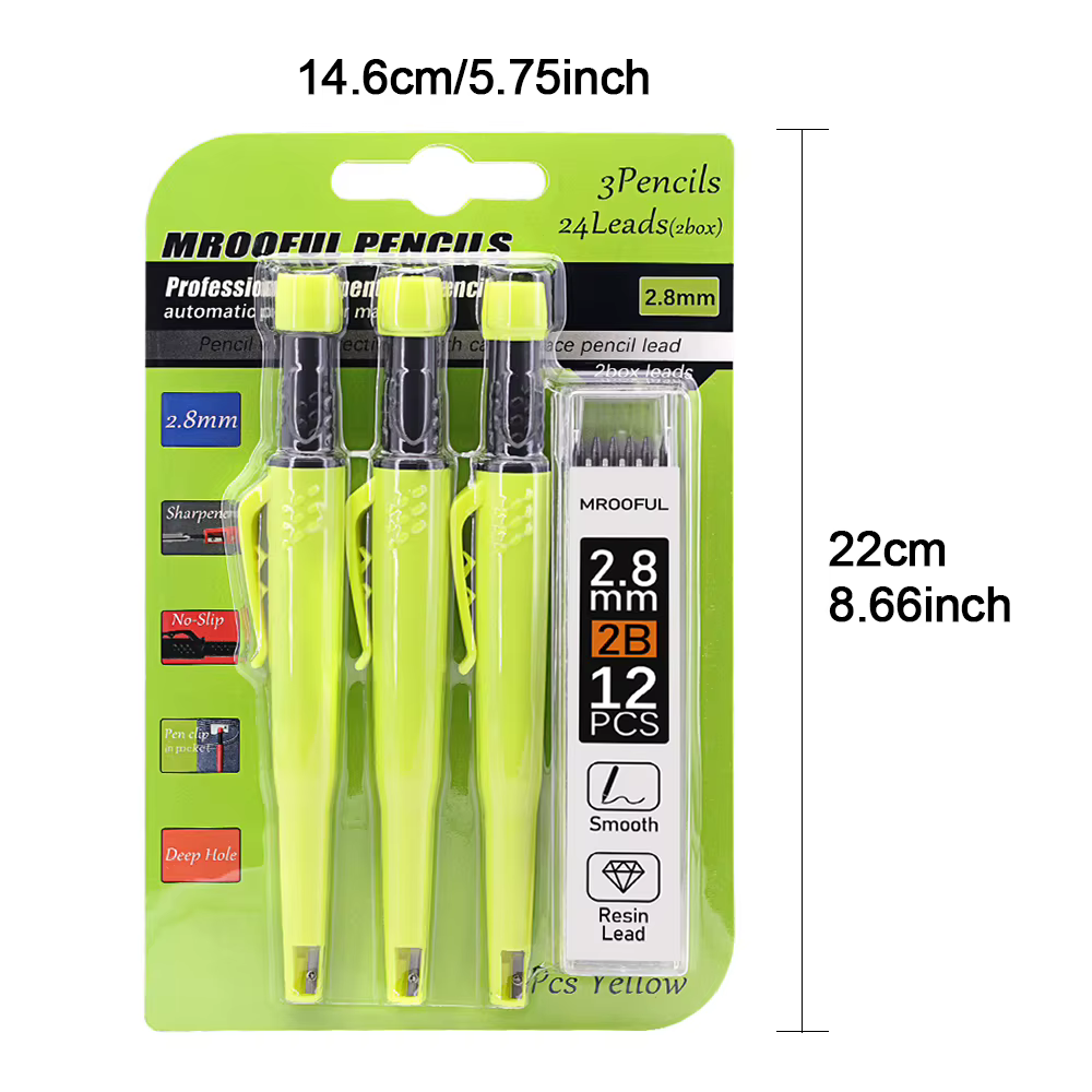 Ensemble de crayons de charpentier professionnels