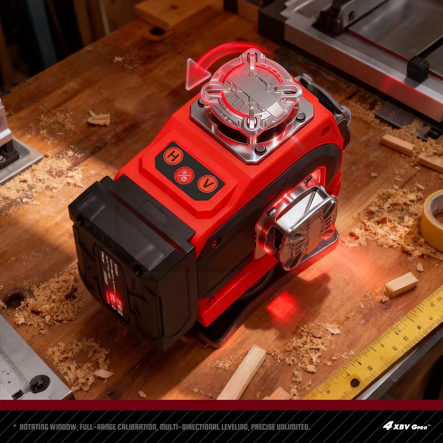 YEVOLT 360 ° Niveau laser 16 lignes auto-nivelant (options de faisceau rouge/vert) – Ultra-clair pour utilisation