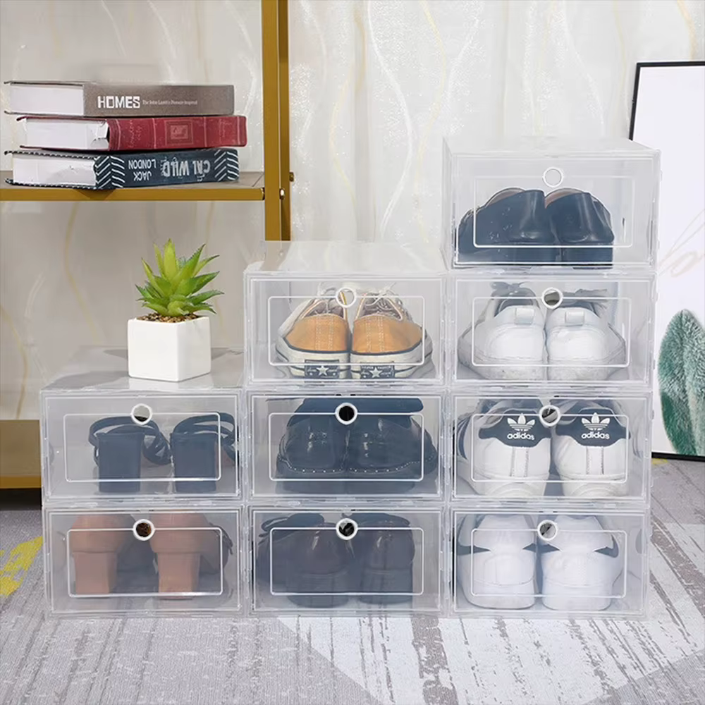 Boîte à chaussures transparente anti-poussière