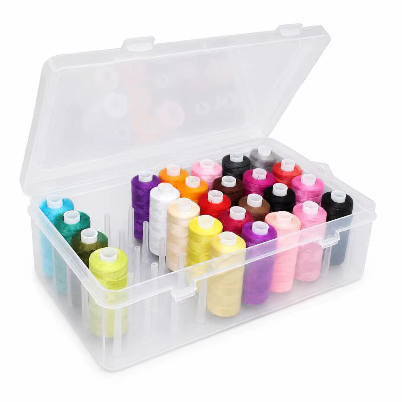 Boîte de rangement pour fil à coudre, 42 bobines, étui de transport pour canettes, support de rangement pour bobines, étui d'organisation pour travaux manuels, rangement pour couture