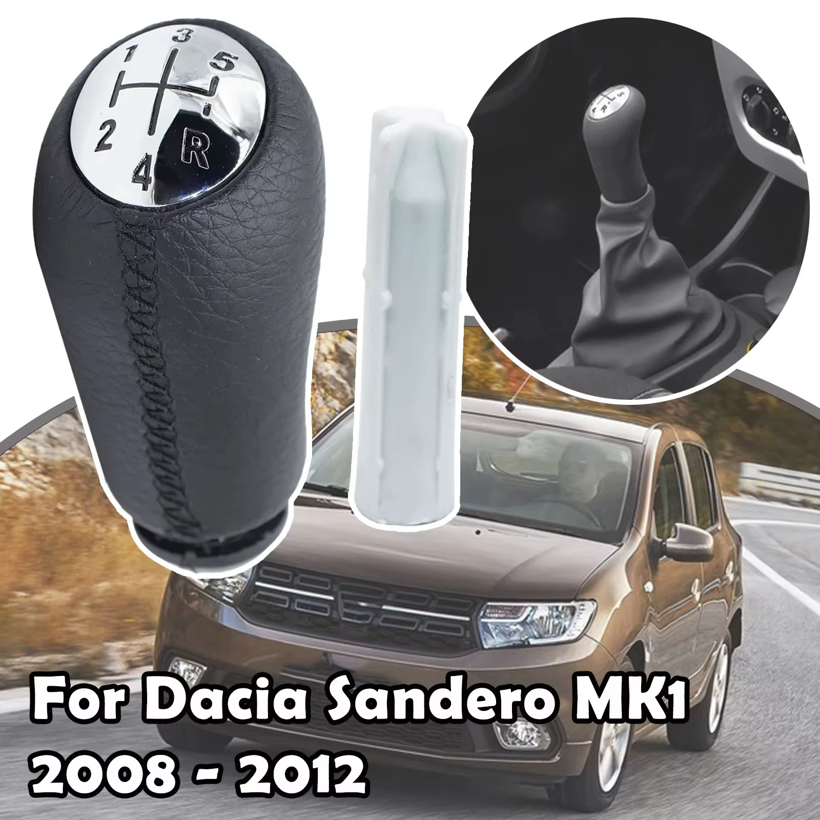 Pommeau de levier de vitesse MT pour Dacia Sandero MK1 2008-2012 5 vitesses