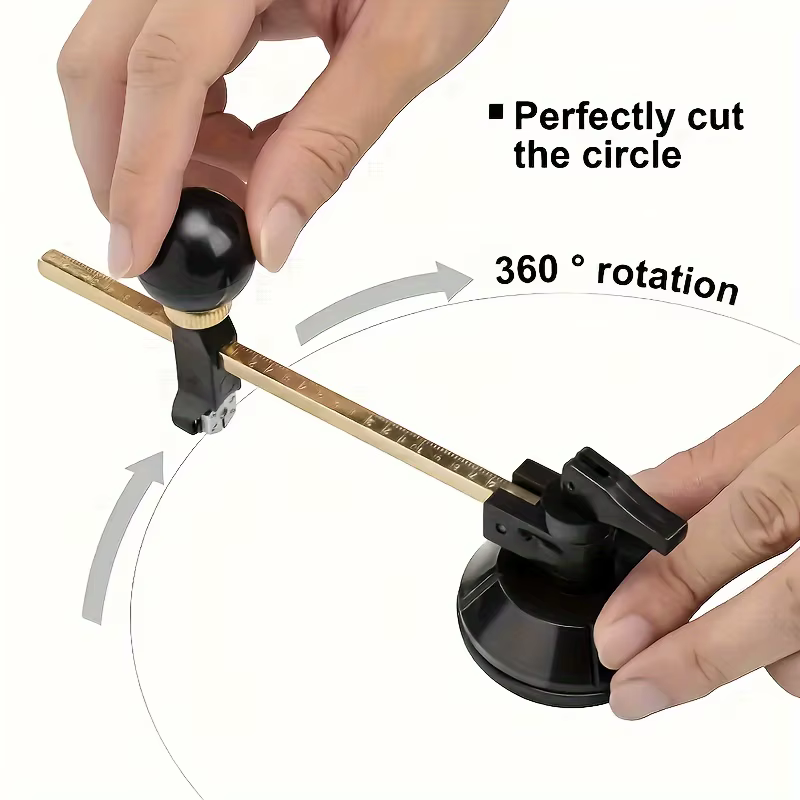 Coupe-verre circulaire réglable avec ventouse
