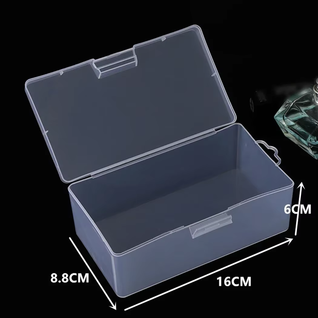 Boîte de rangement rectangulaire en plastique Transparent avec couvercle