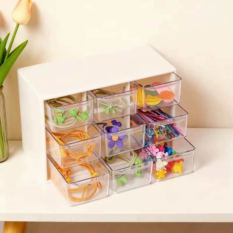 Boîte de rangement, tiroir transparent pour petites pièces