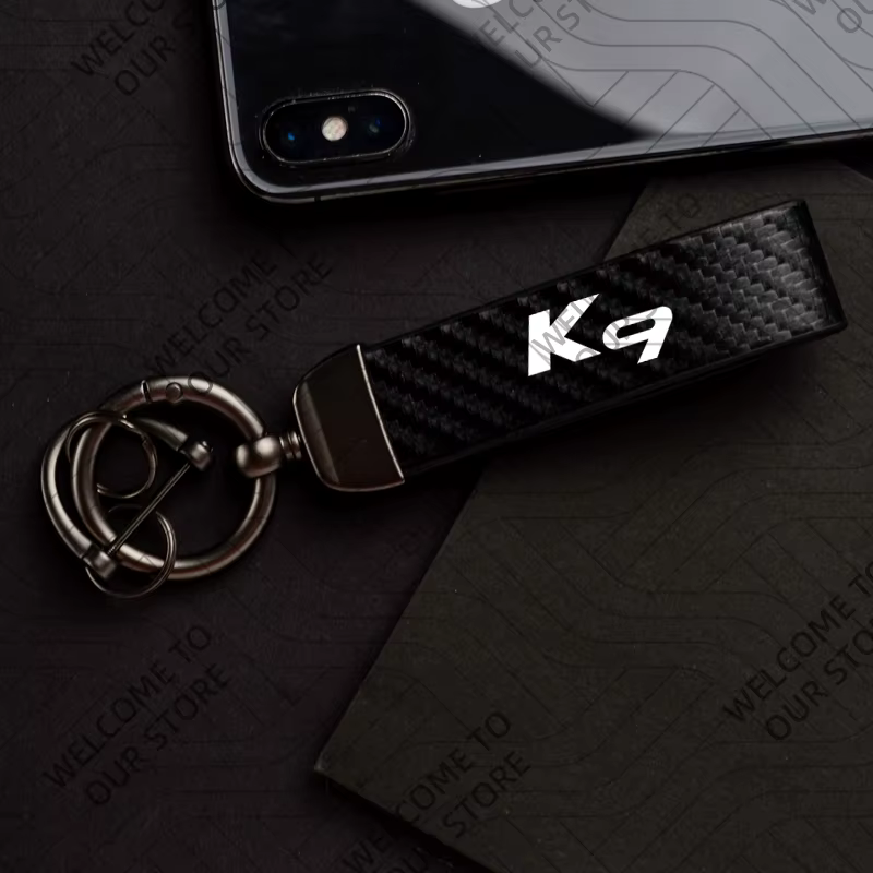 Nouvelle mode pour K5 K9 K7 GT ligne KIA Logo voiture en Fiber de carbone en cuir porte-clés en alliage de Zinc cadeau personnalisé avec porte-clés accessoires