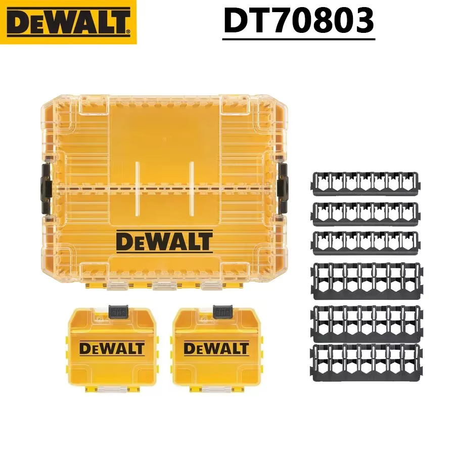 DEWALT DT70803 grande boîte à outils de rangement avec séparateurs amovibles organisateur de petites pièces étui empilable Transparent DT70803-QZ