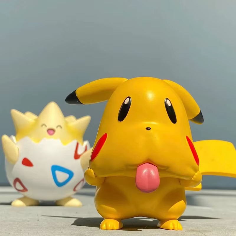 Ensemble de figurines Cubone Pikachu, statue de scène d'anime classique, version Q, modèle de collection Pocket Monster, jouet décoratif de bureau de dessin animé