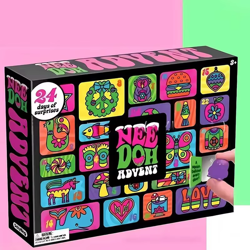 Coffret surprise Needoh, calendrier de l'avent pour enfants, compte à rebours de 24 jours pour le Nouvel An, cadeau pour la famille et les amis, jouet surprise pour fête
