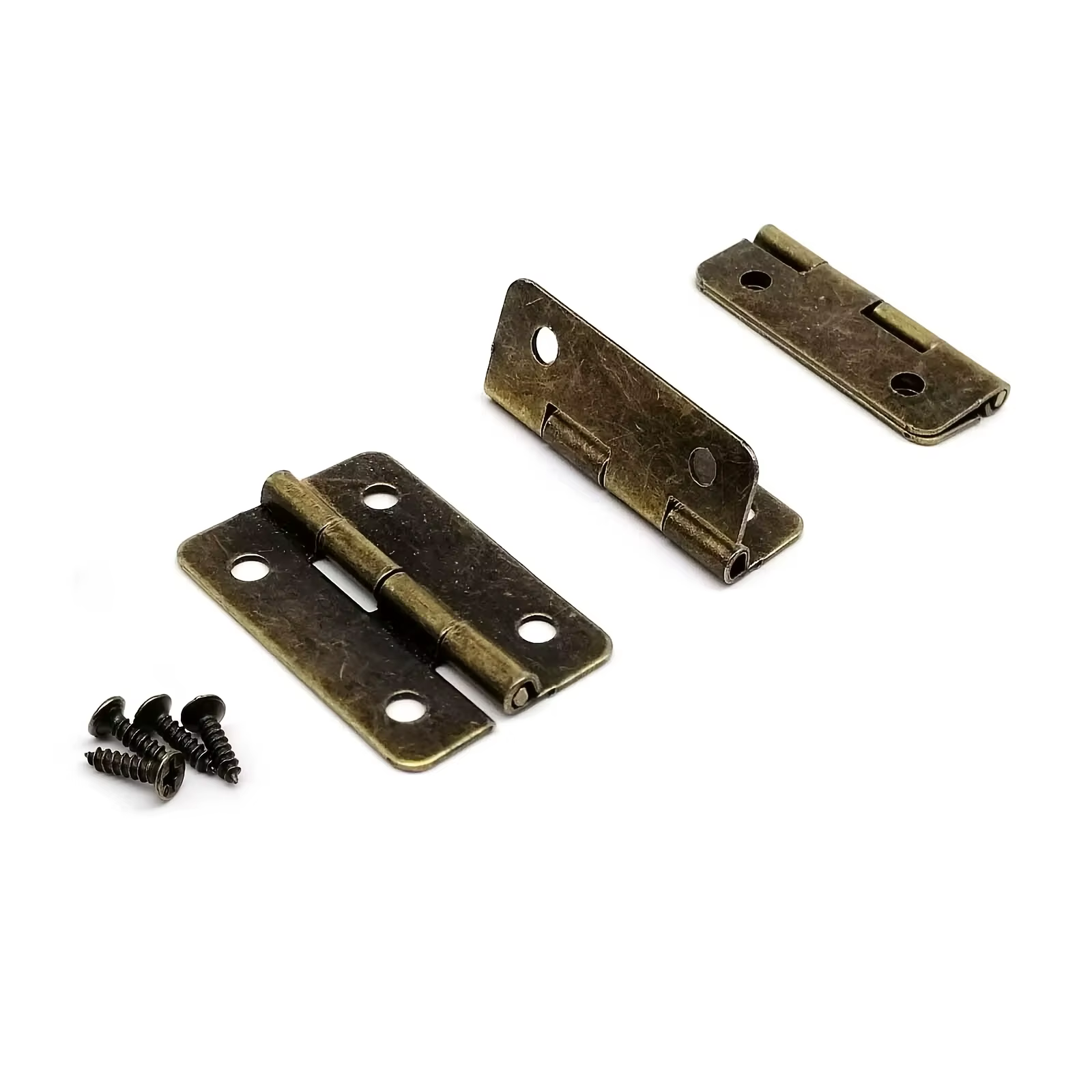 6 charnières en bois avec vis pour coffret à bijoux