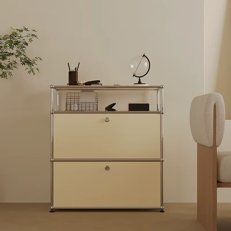 Module moderne meuble de salon en acier inoxydable meuble TV rangement combinaison buffet commode personnalisable en bois