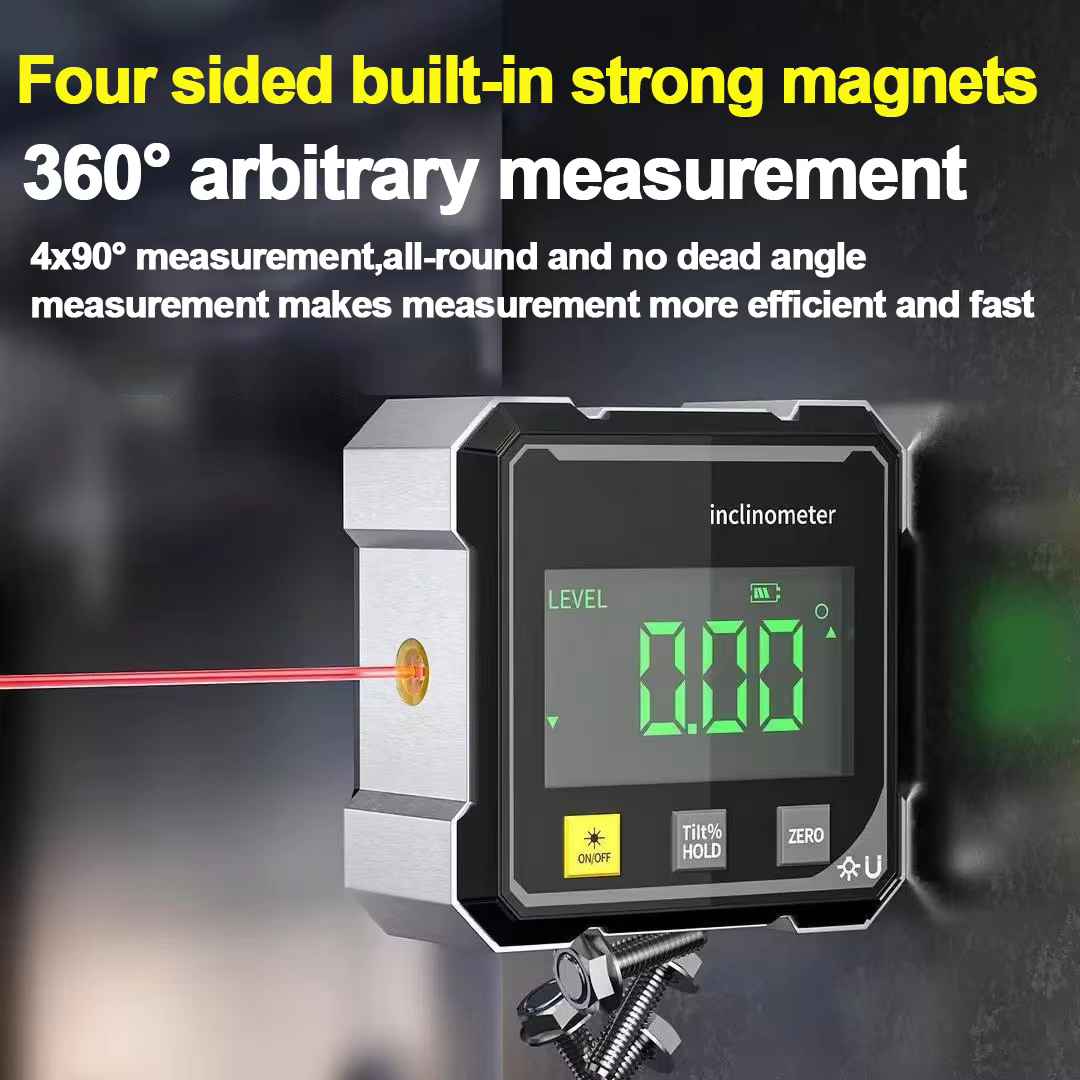 Détecteur d'angle numérique magnétique avec jauge Laser électronique rapporteur inclinomètre aimants de niveau règle