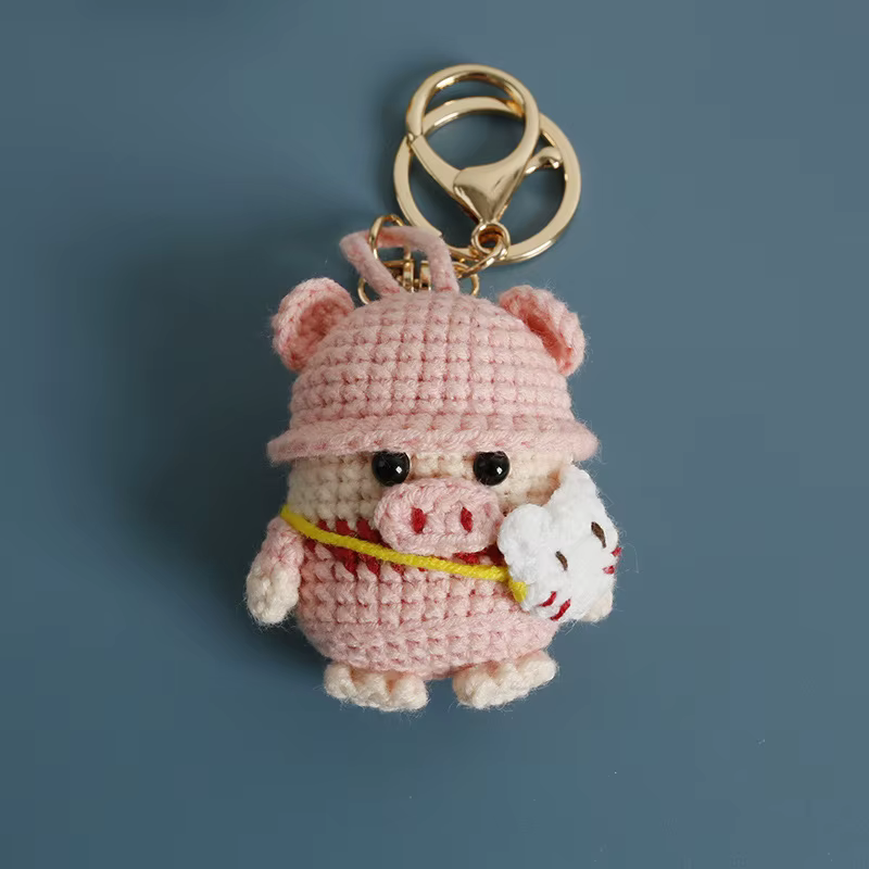 Porte-clés cochon mignon pour couple