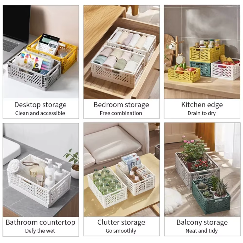 Caisse de rangement pliable en plastique