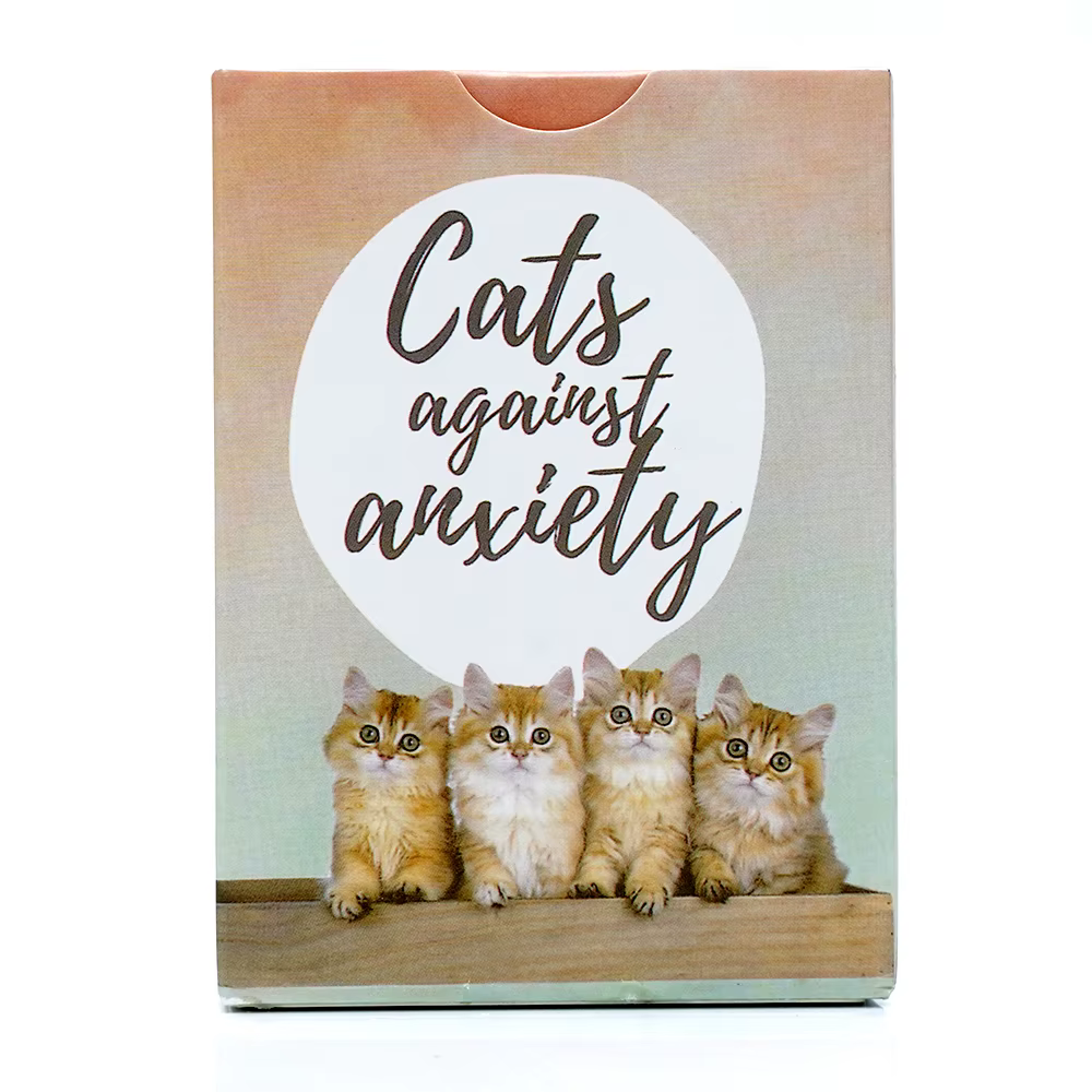 2025 nouveaux chats contre l'anxiété Tarot 50 cartes pour l'autiste et les Aphirmations du stress pour les émotions