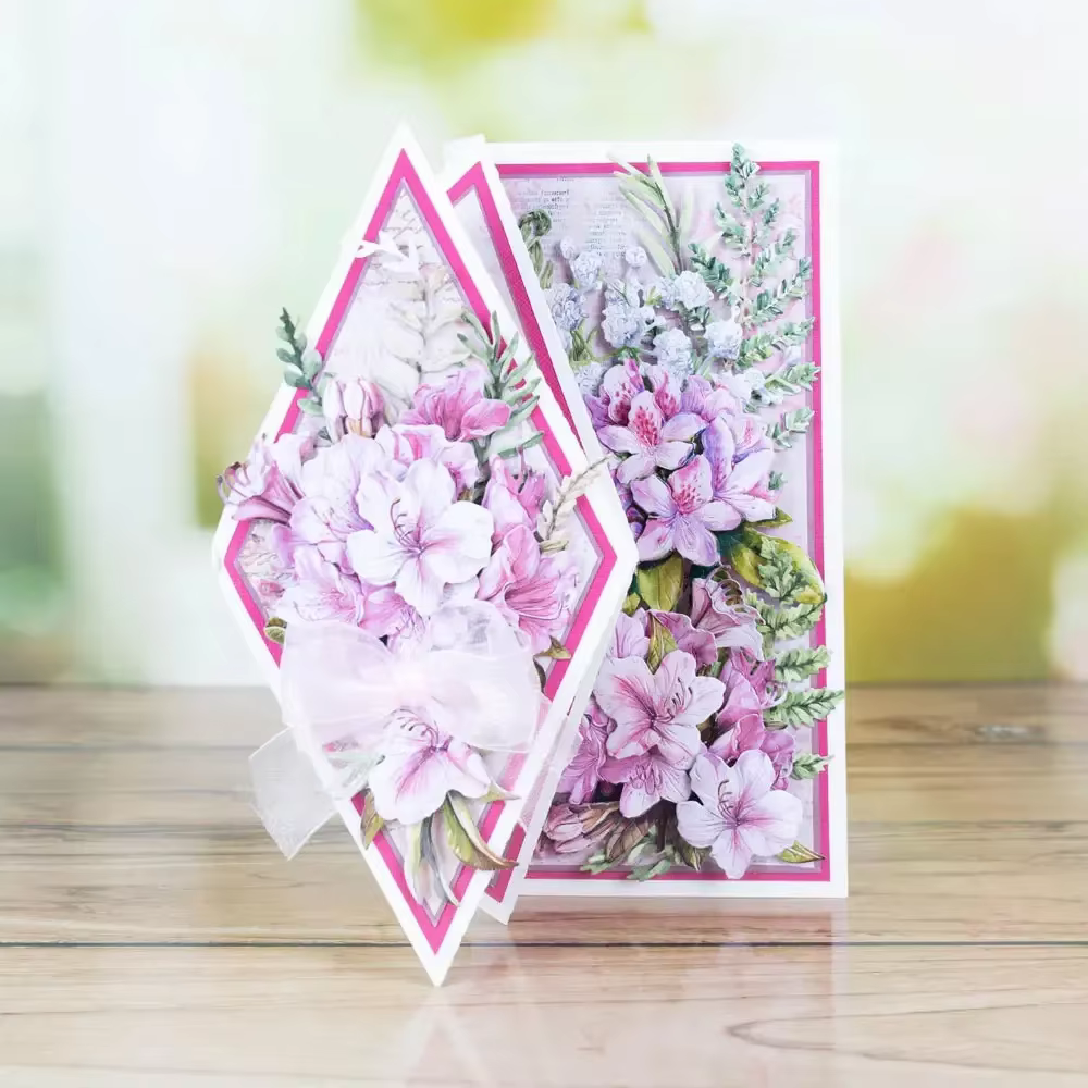 Matrices de découpe en métal Rhododendron au-dessus du bord