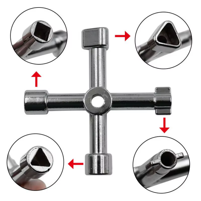 Clé triangulaire multifonction pour armoire électrique