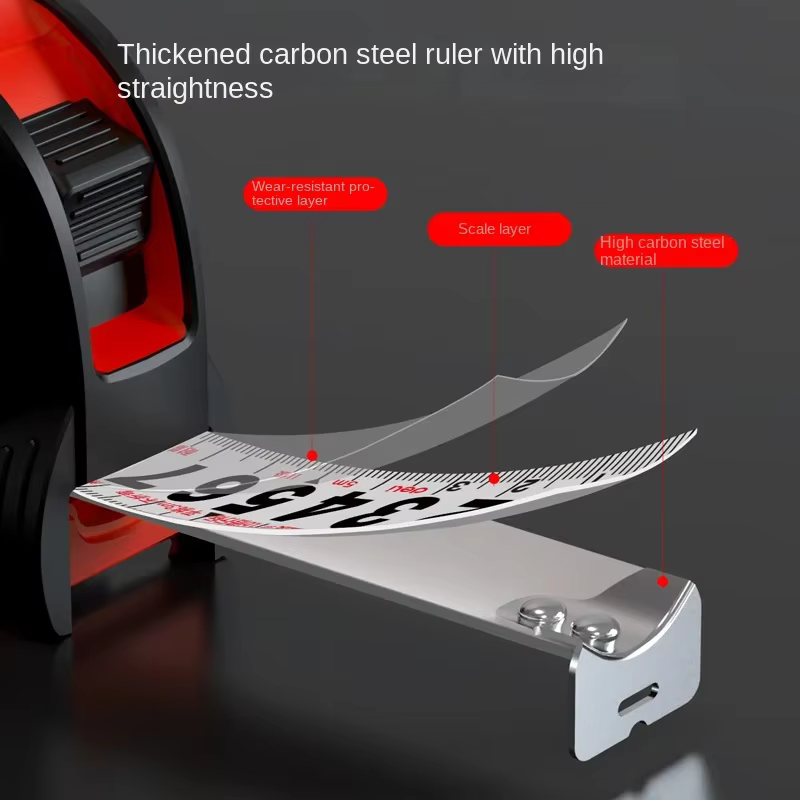 Deli 5/7.5M épaissir ruban à mesurer en acier au carbone avec haute rectitude multifonctionnel travail du bois outils de mesure manuels portables