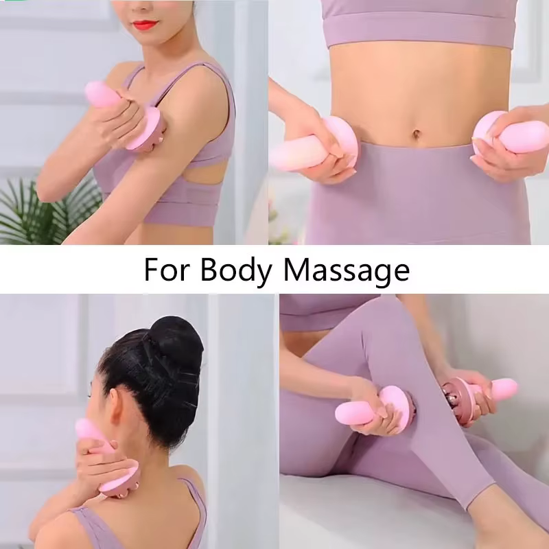 Balle de massage manuelle pour tissus profonds avec rouleaux pour soulager les douleurs au cou