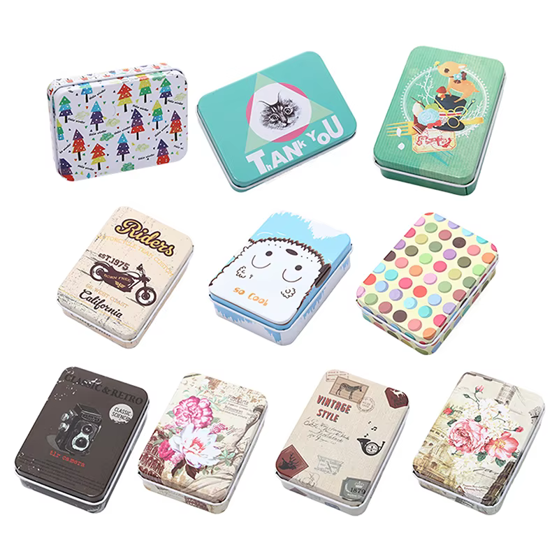 Mini boîte rectangulaire portable avec couvercle