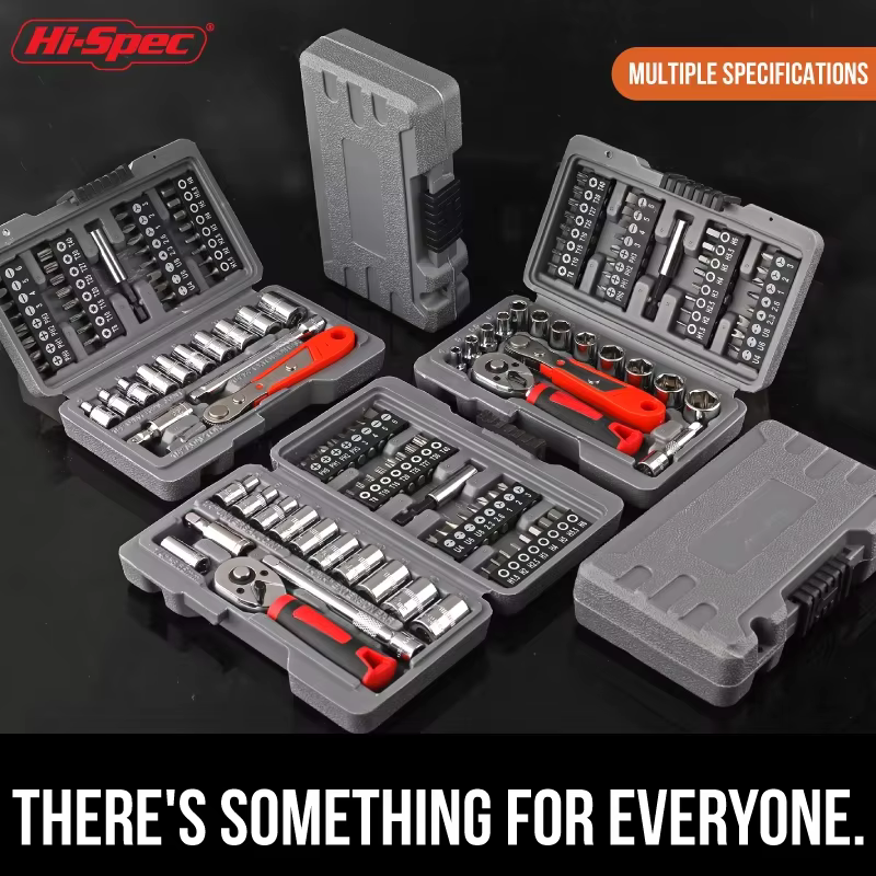 Jeu de douilles à cliquet Hi-Spec 1/4 3/8 pouces